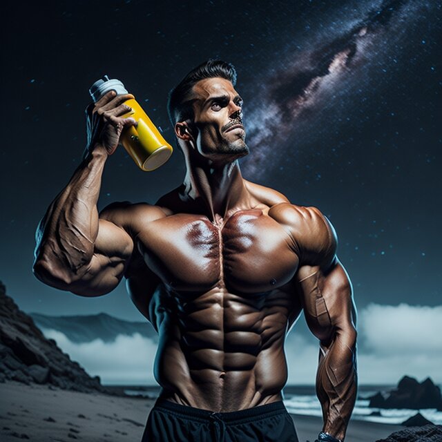 Leonardo_Diffusion_muscular_man_drinking_protein_shake_watchin_0.jpg